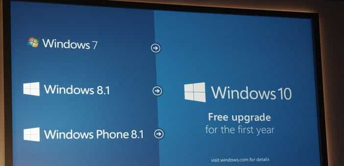 Microsoft: Windows 10 は Windows 7 および Windows 8/8.1 ユーザーにとって無料アップグレードになります