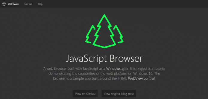「JavaScript ブラウザ」 HTML、JS、CSS を使用した Microsoft のオープンソース ブラウザ