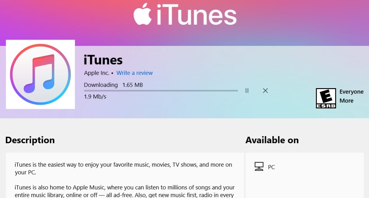 Windows 10 用 Apple iTunes が Microsoft Store からダウンロードできるようになりました